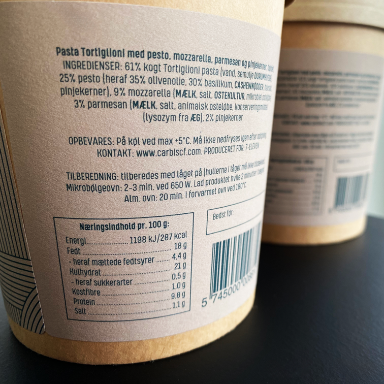 Pasta packing with barcode